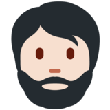 男士：浅肤色，胡须emoji素材一 160x160像素