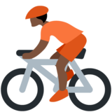 个人骑车：深色肤色emoji素材一 160x160像素