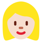 女：肤色浅，金发emoji素材一 160x160像素