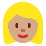 女性：中等肤色，金发emoji素材一 160x160像素