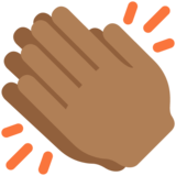 拍手：中黑肤色emoji素材一 160x160像素