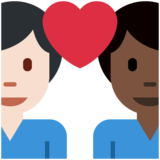 情侣: 男人男人较深肤色较浅肤色emoji素材一 160x160像素
