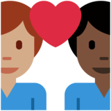 情侣: 男人男人较深肤色中等肤色emoji素材一 160x160像素