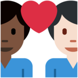 情侣: 男人男人较浅肤色较深肤色emoji素材一 160x160像素