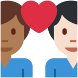 情侣: 男人男人较浅肤色中等-深肤色emoji素材一 160x160像素