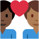 情侣: 男人男人中等-深肤色较深肤色emoji素材一 160x160像素