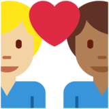 情侣: 男人男人中等-深肤色中等-浅肤色emoji素材一 160x160像素