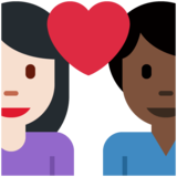 情侣: 女人男人较浅肤色较深肤色emoji素材一 160x160像素