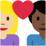 情侣: 女人男人中等-浅肤色较深肤色emoji素材一 160x160像素
