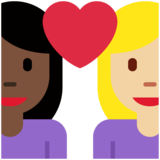 情侣: 女人女人较深肤色中等-浅肤色emoji素材一 160x160像素