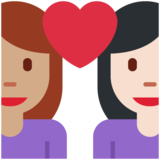 情侣: 女人女人中等肤色较浅肤色emoji素材一 160x160像素