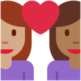 情侣: 女人女人中等肤色中等-深肤色emoji素材一 160x160像素