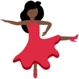 女子舞蹈：深色肤色emoji素材一 160x160像素