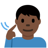 聋人：深色肤色emoji素材一 160x160像素