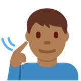 聋人：中黑肤色emoji素材一 160x160像素