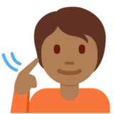 聋人：中黑肤色emoji素材一 160x160像素