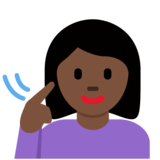 聋哑妇女：深色肤色emoji素材一 160x160像素