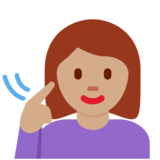 聋哑妇女：中等肤色emoji素材一 160x160像素