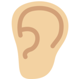耳朵：中等浅肤色emoji素材一 160x160像素
