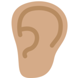 耳朵：中等肤色emoji素材一 160x160像素
