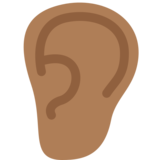 耳朵：中黑肤色emoji素材一 160x160像素