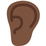 耳朵：深色肤色emoji素材一 160x160像素