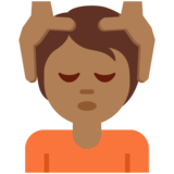 按摩者：中黑肤色emoji素材一 160x160像素