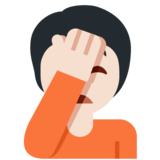 单手捂脸的人：浅肤色emoji素材一 160x160像素
