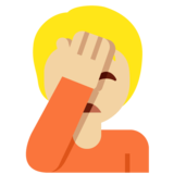 单手捂脸的人：中等浅肤色emoji素材一 160x160像素