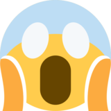 恐惧中尖叫的脸emoji素材一 160x160像素