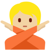 打“不手势”的人：中浅肤色emoji素材一 160x160像素