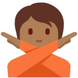 打“不手势”的人：中黑肤色emoji素材一 160x160像素