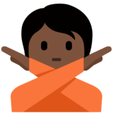 打“不手势”的人:深色肤色emoji素材一 160x160像素