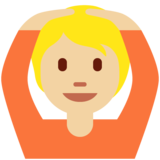 做“好”手势的人：中等浅肤色emoji素材一 160x160像素