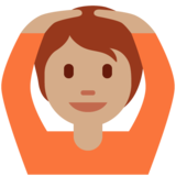 做“好”手势的人：中等肤色emoji素材一 160x160像素