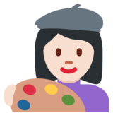 女艺术家：浅肤色emoji素材一 160x160像素