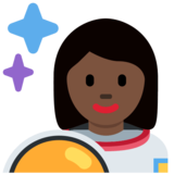 女宇航员：深色肤色emoji素材一 160x160像素
