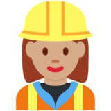 女建筑工人：中等肤色emoji素材一 160x160像素