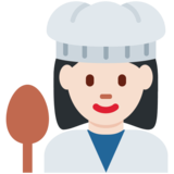 女厨师：浅肤色emoji素材一 160x160像素