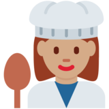 女厨师：中等肤色emoji素材一 160x160像素