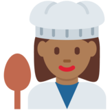 女厨师：中黑肤色emoji素材一 160x160像素