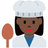 女厨师：深色肤色emoji素材一 160x160像素