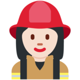 女消防员：浅肤色emoji素材一 160x160像素