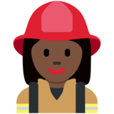 女消防员：深色肤色emoji素材一 160x160像素