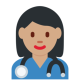 女保健员：中等肤色emoji素材一 160x160像素