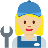 女机械工：中浅肤色emoji素材一 160x160像素