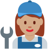 女机械工：中等肤色emoji素材一 160x160像素