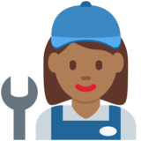 女机械工：中等深色肤色emoji素材一 160x160像素