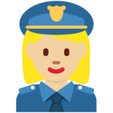 女警官：中浅肤色emoji素材一 160x160像素