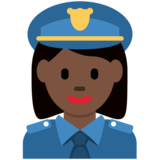 女警官：深色肤色emoji素材一 160x160像素